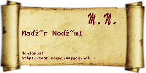 Maár Noémi névjegykártya