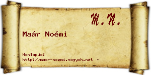Maár Noémi névjegykártya